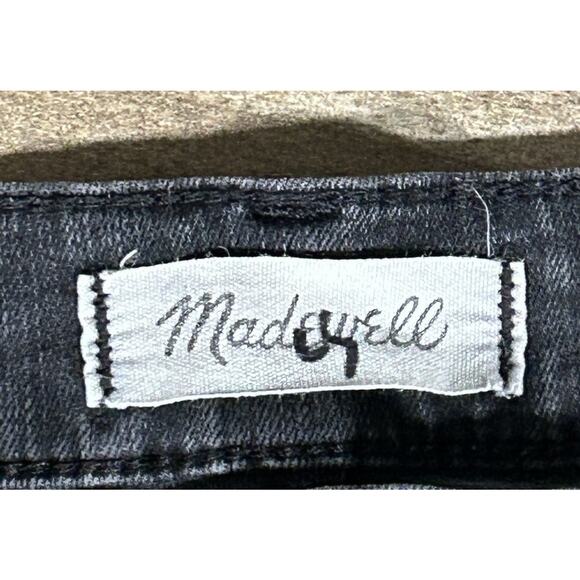 Madewell High Rise Cali Demi Faded Wash Boot Black Raw Hem Cropped Jeans 27 - Picture 8 of 12